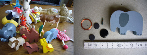 Some tokens and objects with RFID tags