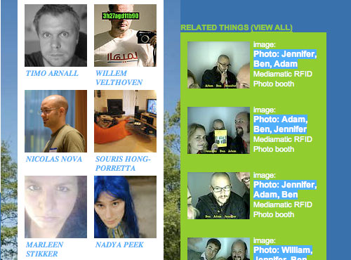 The Picnic website profile page, showing related photos from the booth.