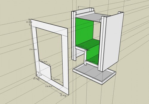 The photo booth construction drawing